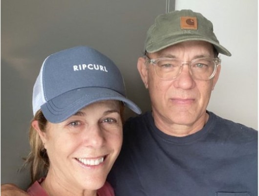 Tom Hanks Rita Back In US Covid Safe