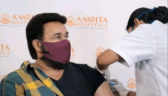 Lalettan Takes first COVID19 Vaccine Shot, Will Inspire Many