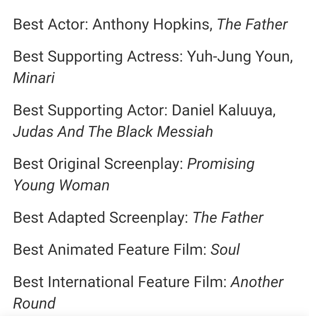 Oscars 2021 