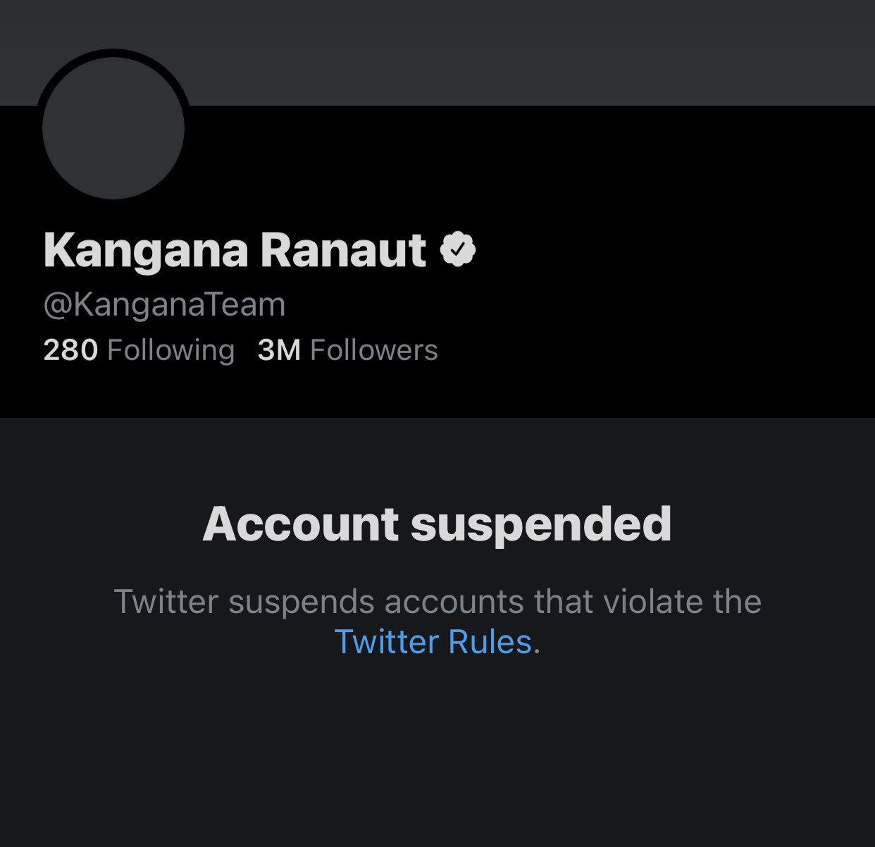 Twitter Suspends Kangana Ranaut account