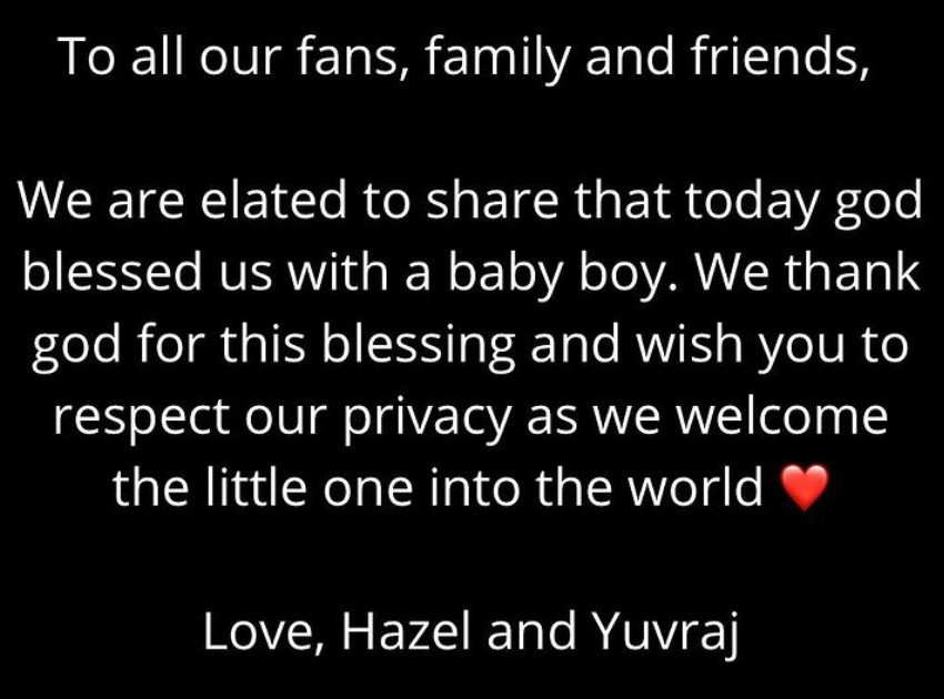 Yuvraj Singh Celebrates the birth of Junior Yuvraj 1 Yuvraj Singh