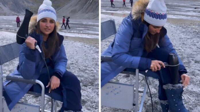 In Uunchai, Parineeti Chopra used hair dryer to keep herself warm