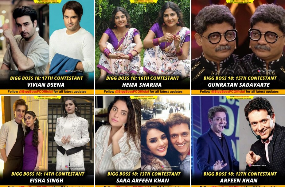 Bigg Boss 18 Contestants