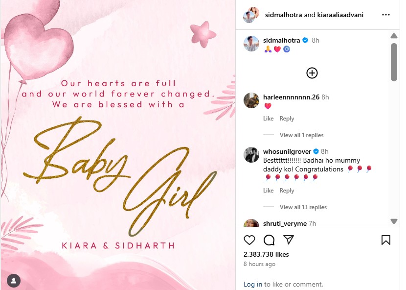 Sidharth Malhotra Kiara Advani Baby